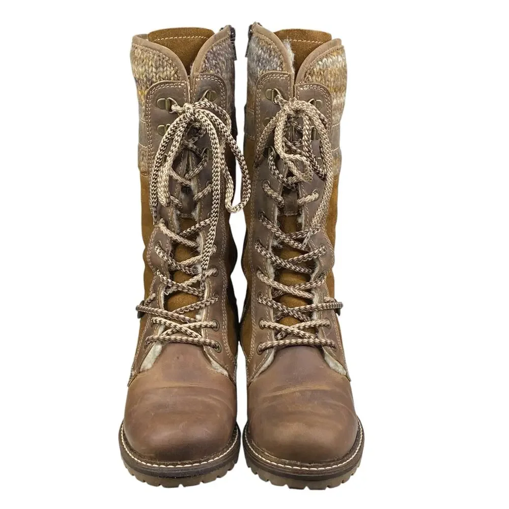 Boss & Co Women’s Caird Brown Leather Sherpa Lined Winter Boot Size 37 US 6/6.5 - Picture 7 of 14